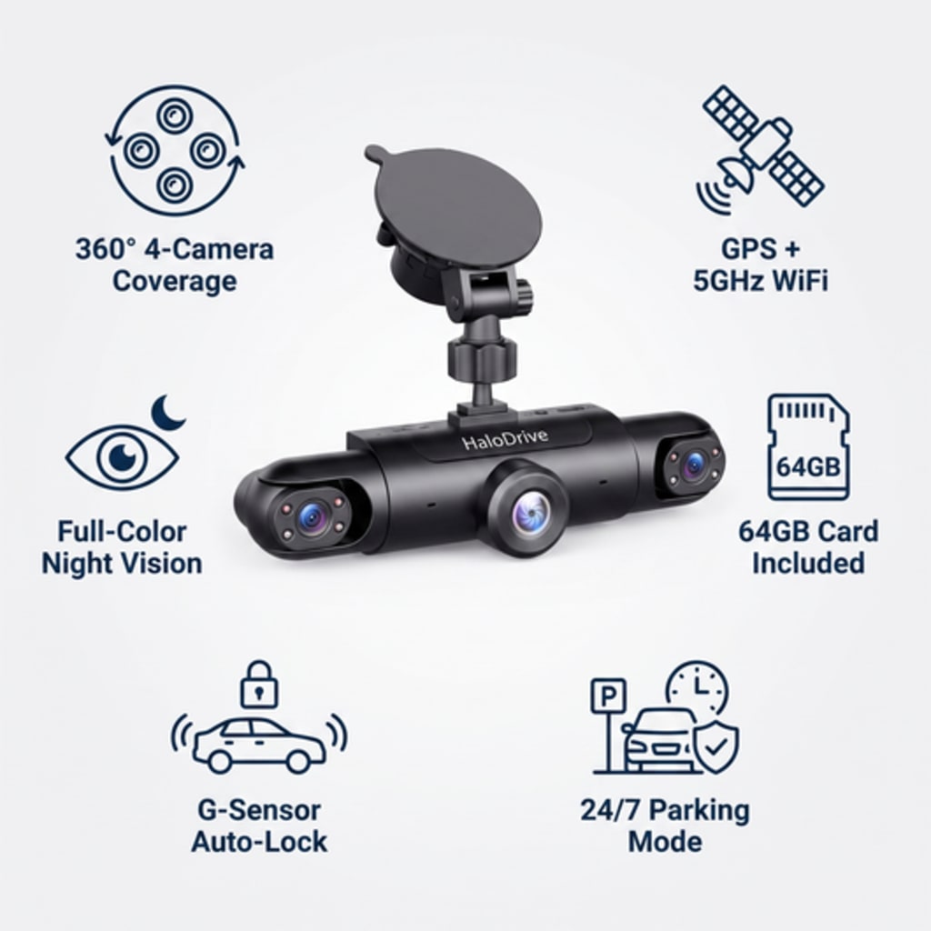 4 Camera Wireless DashCam